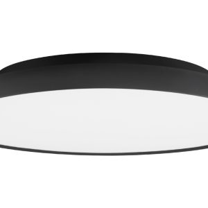 Černé kovové stropní LED světlo Nova Luce Linus 60 cm  - Výška9 cm- Průměr 60 cm