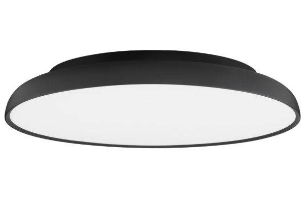 Černé kovové stropní LED světlo Nova Luce Linus 60 cm  - Výška9 cm- Průměr 60 cm