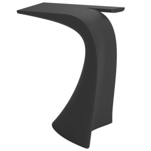 VONDOM Matně antracitově šedý plastový barový stůl WING 76 x 50 cm  - Výška100 cm- Šířka 76 cm