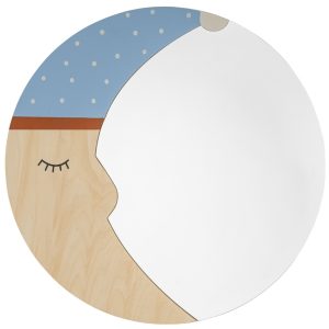 Dětské závěsné zrcadlo Bloomingville Moony 40 cm  - Průměr40 cm- Hloubka 1 cm