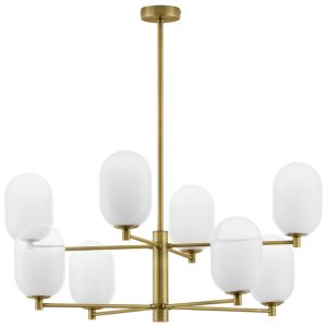 Bílo-zlaté skleněné závěsné světlo Nova Luce Balor 80 cm  - Výška77 cm- Šířka 80 cm
