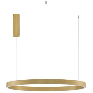 Zlaté kovové závěsné LED světlo Nova Luce Elowen 80 cm  - Výška150 cm- Průměr 80 cm