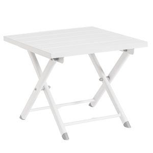 Bílý hliníkový zahradní odkládací stolek Bizzotto Taylor 44 x 43 cm  - Výška36 cm- Šířka 44 cm