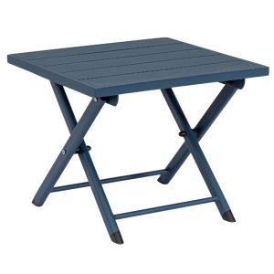 Modrý hliníkový zahradní odkládací stolek Bizzotto Taylor 44 x 43 cm  - Výška36 cm- Šířka 44 cm