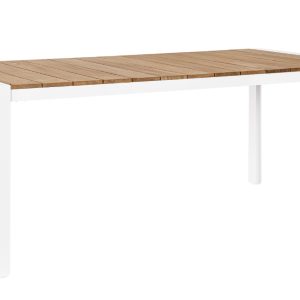 Bílý teakový zahradní stůl Bizzotto Cameron 180 x 90 cm  - Výška75 cm- Šířka 180 cm