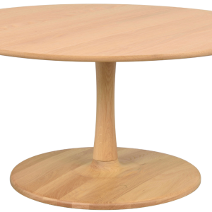 Dubový kulatý konferenční stolek ROWICO HOBART 90 cm  - Výška45 cm- Průměr desky 90 cm