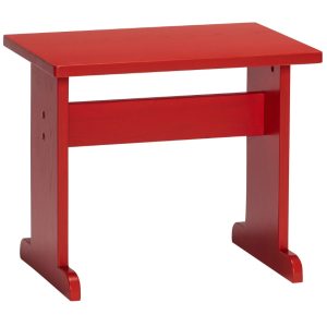 Červený dřevěný odkládací stolek Hübsch Play 50 x 35 cm  - Výška43 cm- Šířka 50 cm