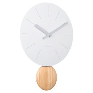 Time for home Bílé nástěnné hodiny Lora 30 cm  - Průměr30 cm- Tloušťka 1