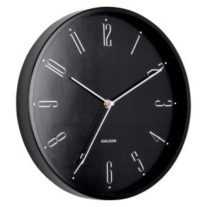 Time for home Černé nástěnné hodiny Grand 30 cm  - Průměr30 cm- Tloušťka 4 cm