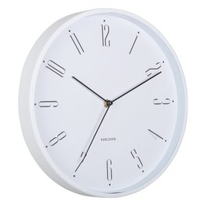 Time for home Bílé nástěnné hodiny Grand 30 cm  - Průměr30 cm- Tloušťka 4 cm
