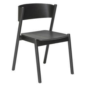 Černá dubová jídelní židle Hübsch Oblique  - SedákDubová dýha- Výška 80 cm