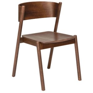 Hnědá dubová jídelní židle Hübsch Oblique  - Výška80 cm- Šířka 55 cm