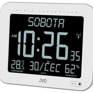 JVD DH9362.1 - Rádiem řízené hodiny se zobrazením dne v češtině a možností stálého podsvícení