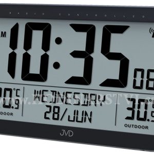 JVD RB9385 - Rádiem řízené digitální hodiny se zobrazením dne a měsíce v češtině