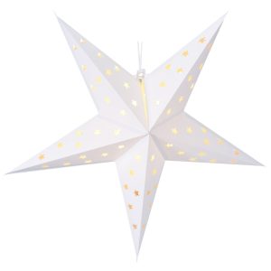 Závěsná svíticí vánoční hvězda bílá 60 cm