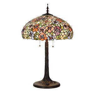 Barevná stolní lampa Tiffany Flower Color Garden - Ø 46*72cm Clayre & Eef  - -