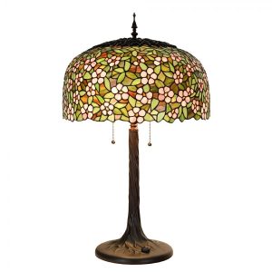 Barevná stolní lampa Tiffany Flower Garden - Ø 46*72cm Clayre & Eef  - -