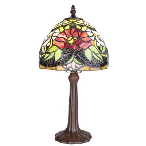 Barevná stolní lampa Tiffany s květy - Ø 20*36 cm E14/max 1*25W Clayre & Eef  - -