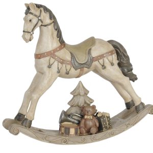 Béžová antik dekorace houpací koník Rocking Horse - 29*6*27 cm Clayre & Eef  - -