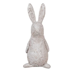 Béžová antik dekorace socha králík - 11*11*26 cm Clayre & Eef  - -