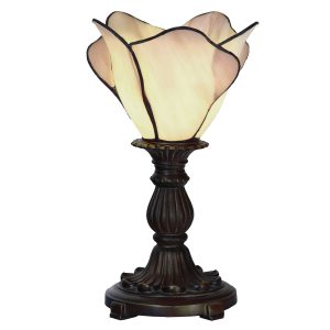 Béžová stolní lampa Tiffany Christelle - Ø 20*30 cm E14/max 1*25W Clayre & Eef  - -