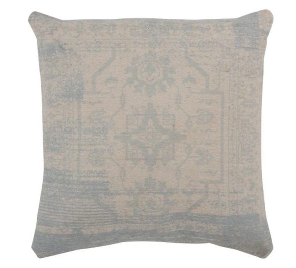 Béžovo-modrý polštář Jacquard - 45*45cm J-Line by Jolipa  - -