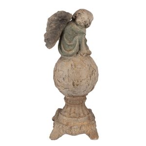 Béžovo-zelená antik dekorace socha anděl Angel Baroque - 18*17*44 cm Clayre & Eef  - -