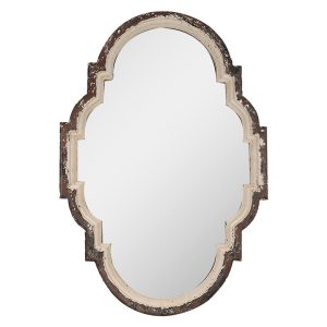 Béžovohnědé antik nástěnné zrcadlo s odřením Jilly - 63*4*91 cm Clayre & Eef  - -