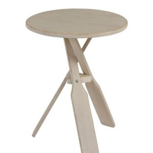 Béžový dřevěný odkládací stolek s pádly Paddles - Ø 45*56cm J-Line by Jolipa  - -