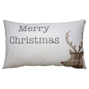 Béžový povlak na polštář s jelenem Merry Christmas - 30*50 cm Clayre & Eef  - -