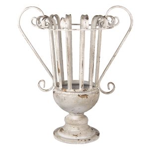 Bílá kovová dekorativní váza Antik - 42*30*48 cm Clayre & Eef  - -