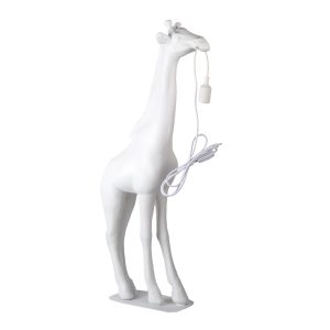 Bílá stojací lampa žirafa - 48*18*99 cm E27 Clayre & Eef  - -