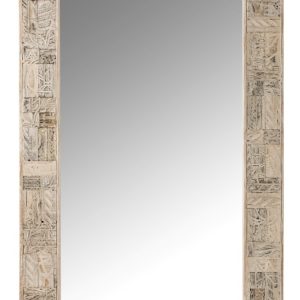 Bílé nástěnné zrcadlo z recyklovaného dřeva Adelais - 90*5*150 cm J-Line by Jolipa  - -