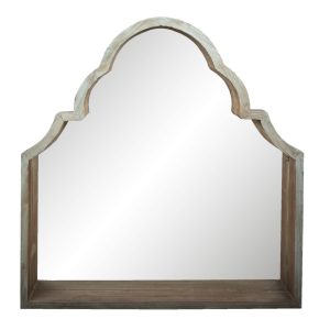 Bílo hnědé dřevěné zdobené zrcadlo Vafara - 85*12*87 cm Clayre & Eef  - -