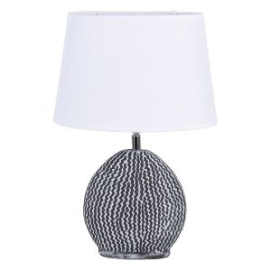 Bílo šedivá stolní lampa Val s bílým stínidlem - 26*19*38 / E27 Clayre & Eef  - -