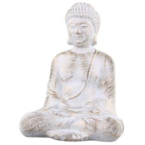 Bílo - zlatá antik dekorace socha Buddha Vittel - 23*17*28cm Chic Antique  - -