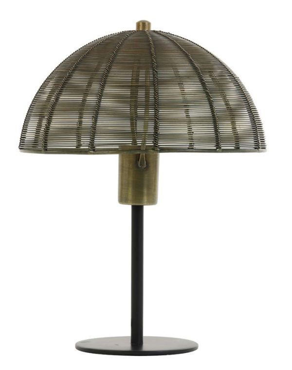 Bronzová antik kovová lampa Klobu - Ø25*33cm / E27 Light & Living  - -