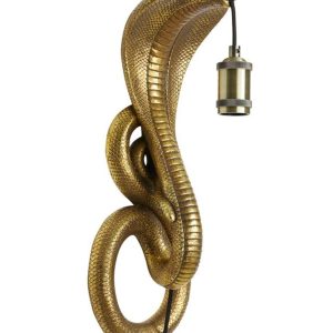 Bronzová antik nástěnná lampa Cobra Snake bronze - 18*18*52 cm / E27 Light & Living  - -