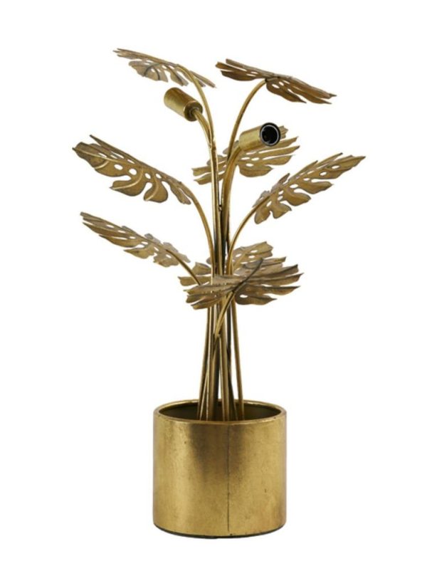Bronzová antik stolní lampa květina Monstera bronze - 53*18*67 cm / E27 Light & Living  - -