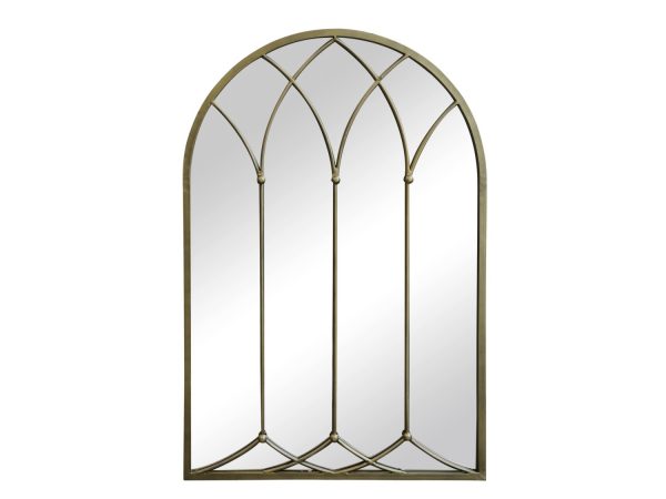 Bronzové antik kovové nástěnné zrcadlo Archia - 60*3*90 cm Chic Antique  - -