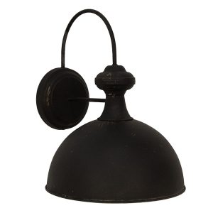 Černá antik nástěnná kovová lampa Bianna - 37*48*35 cm E27/max 1*60W Clayre & Eef  - -