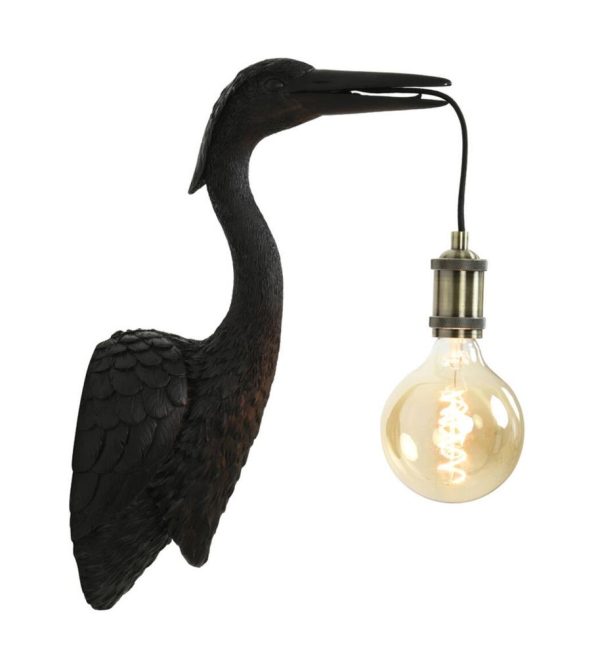 Černá antik nástěnná lampa jeřáb Crane - 30*16*48 cm / E27 Light & Living  - -