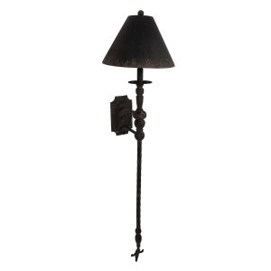 Černá antik nástěnná lampa Victoria - 31*32*117 cm E27/max 1*60W Clayre & Eef  - -