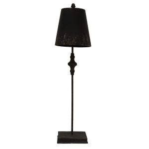 Černá antik stolní kovová lampa Filla - Ø 20*75 cm E27/max 1*60W Clayre & Eef  - -