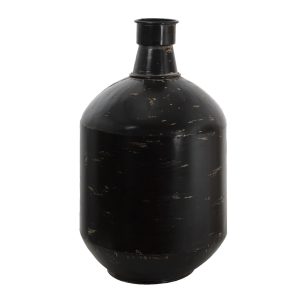 Černá kovová dekorační váza s odřením Tinn - Ø 24*45 cm Clayre & Eef  - -