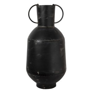 Černá kovová dekorační váza s odřením Tinn - Ø 26*52 cm Clayre & Eef  - -