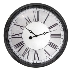 Černé antik nástěnné hodiny - Ø 58*8 cm / 1*AA Clayre & Eef  - -