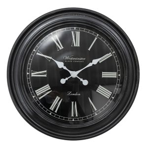 Černé antik nástěnné hodiny Hillo - Ø 76*6 cm / 1*AA Clayre & Eef  - -