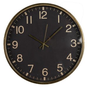 Černozlaté antik nástěnné hodiny - Ø 50*5 cm / 1*AA Clayre & Eef  - -