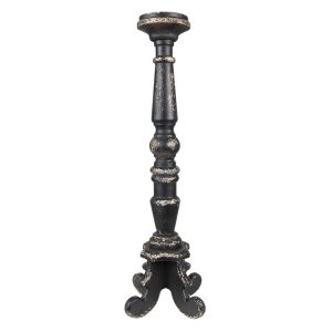 Černý antik dřevěný svícen - Ø 16*65 cm Clayre & Eef  - -